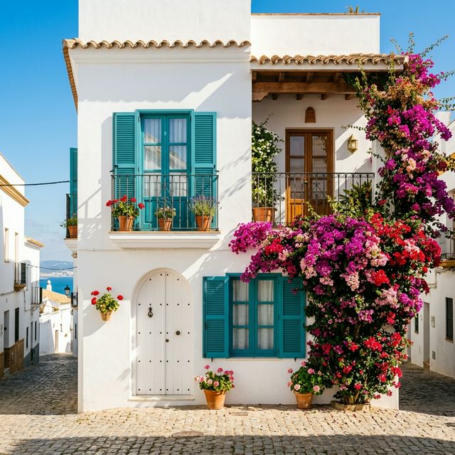 Fachada mediterránea recién pintada